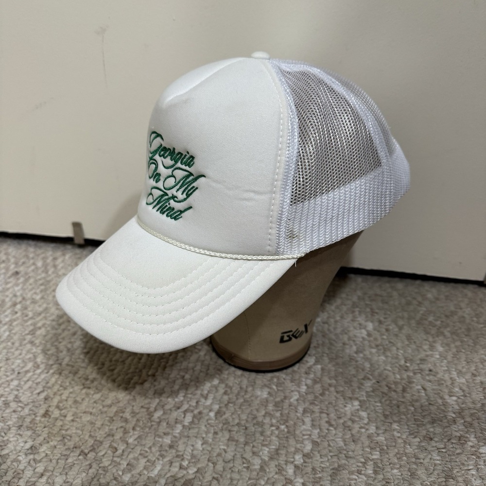 Georgia On My Mind Masters Men's Trucker White Hat Mesh Adjustable OSFA - Picture 3 of 11